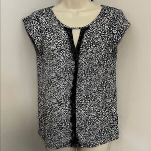 Express Black and White Patterned Blouse